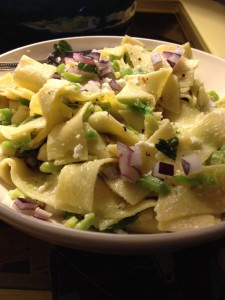 Fresh Fava and Feta Pasta